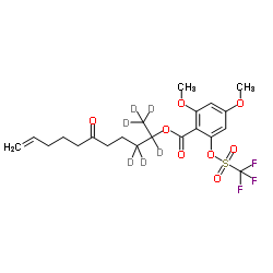 6-Oxo(1,1,1,2,3,3-2H6)-10-undecen-2-yl 2,4-dimethoxy-6-{[(trifluoromethyl)sulfonyl]oxy}benzoate结构式