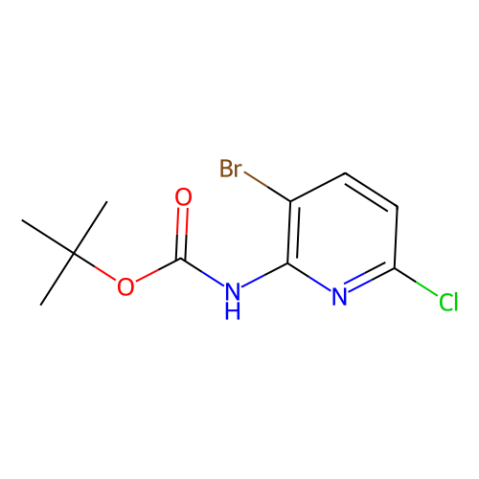tert-butyl N-(3-bromo-6-chloropyridin-2-yl)carbamate结构式