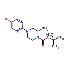 2-Methyl-2-propanyl 4-(5-chloro-2-pyrimidinyl)-2-methyl-1-piperazinecarboxylate structure