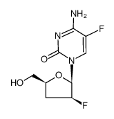 1-(2,3-dideoxy-2-fluoropentofuranosyl)-5-fluorocytosine结构式