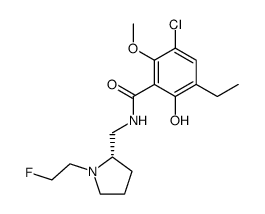 (S)-(-)-5-chloro-3-ethyl-N-<1-(2'-fluoroethyl)-2-pyrrolidinylmethyl>-6-methoxysalicylamide结构式
