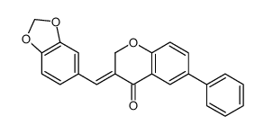 (3E)-3-(1,3-benzodioxol-5-ylmethylidene)-6-phenylchromen-4-one结构式