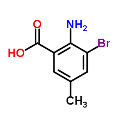 2-氨基-3-溴-5-甲基苯甲酸结构式