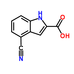 4-氰基-1H-吲哚-2-羧酸结构式