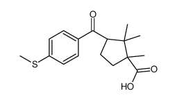 (1R,3S)-1,2,2-trimethyl-3-(4-methylsulfanylbenzoyl)cyclopentane-1-carboxylic acid Structure
