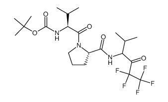 (t-Butoxycarbonyl)-l-valyl-N-(1,1,1,2,2-pentafluoro-5-methyl-3-oxo-4-hexanyl)proline amide结构式