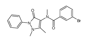 3-bromo-N-(1,5-dimethyl-3-oxo-2-phenylpyrazol-4-yl)-N-methylbenzamide结构式
