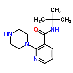 N-tert-butyl-2-(piperazin-1-yl)nicotinamide结构式