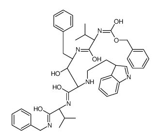 benzyl N-[(2S)-1-[[(2S,3R,4R)-5-[[(2S)-1-(benzylamino)-3-methyl-1-oxobutan-2-yl]amino]-3-hydroxy-4-[2-(3H-indol-3-yl)ethylamino]-5-oxo-1-phenylpentan-2-yl]amino]-3-methyl-1-oxobutan-2-yl]carbamate结构式