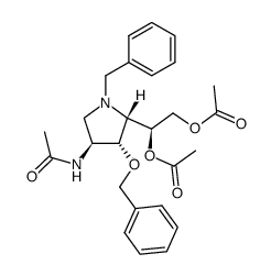 Acetamide, N-5-1,2-bis(acetyloxy)ethyl-4-(phenylmethoxy)-1-(phenylmethyl)-3-pyrrolidinyl-, 3S-3.alpha.,4.beta.,5.beta.(R*)- Structure