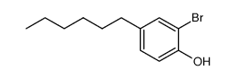 2-bromo 4-n-hexylphenol Structure