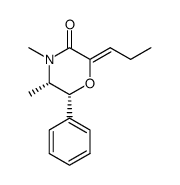 (5S,6R,Z)-4,5-dimethyl-6-phenyl-2-propylidenemorpholin-3-one结构式