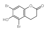 5,7-dibromo-6-hydroxy-chroman-2-one Structure