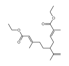 ethyl 2,8-dimethyl-5-isopropenyl-undeca-trans-2-(trans/cis)-8-diene-1,10-dioate Structure