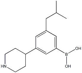 3-(Piperidin-4-yl)-5-(iso-butyl)phenylboronic acid Structure