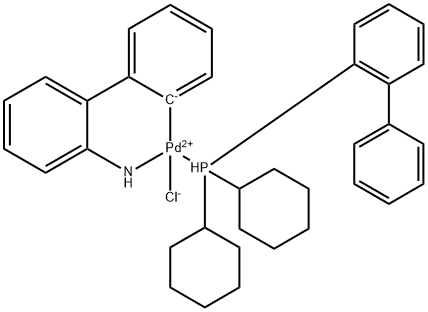 氯(2-二环己基膦-1,1'-联苯)[2-(2'-氨基-1,1'-联苯)]钯(II)结构式