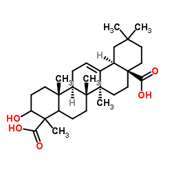 3-羟基-12-齐墩果烯-23,28-二酸结构式