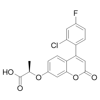 (R)-2-((4-(2-Chloro-4-fluorophenyl)-2-oxo-2H-chromen-7-yl)oxy)propanoic acid Structure