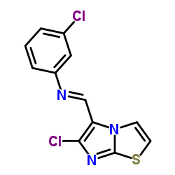 3-CHLORO-N-[(6-CHLOROIMIDAZO[2,1-B][1,3]THIAZOL-5-YL)METHYLENE]ANILINE Structure