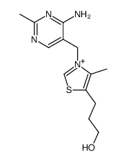 3-(4-amino-2-methyl-pyrimidin-5-ylmethyl)-5-(3-hydroxy-propyl)-4-methyl-thiazolium Structure