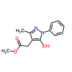 Methyl (5-hydroxy-3-methyl-1-phenyl-1H-pyrazol-4-yl)acetate Structure