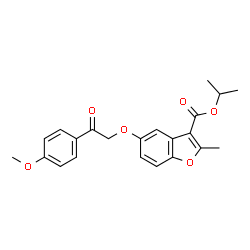 isopropyl 5-(2-(4-methoxyphenyl)-2-oxoethoxy)-2-methylbenzofuran-3-carboxylate结构式