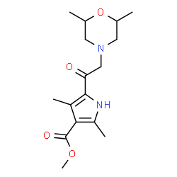 1H-Pyrrole-3-carboxylicacid,5-[(2,6-dimethyl-4-morpholinyl)acetyl]-2,4-dimethyl-,methylester(9CI)结构式