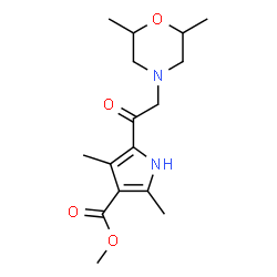 1H-Pyrrole-3-carboxylicacid,5-[(2,6-dimethyl-4-morpholinyl)acetyl]-2,4-dimethyl-,methylester(9CI) Structure