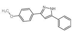 3-(4-甲氧基-苯基)-5-苯基-1H-吡唑结构式