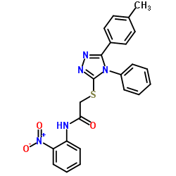 2-{[5-(4-Methylphenyl)-4-phenyl-4H-1,2,4-triazol-3-yl]sulfanyl}-N-(2-nitrophenyl)acetamide结构式