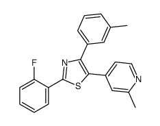 2-(2-fluorophenyl)-4-(3-methylphenyl)-5-(2-methylpyridin-4-yl)-1,3-thiazole Structure
