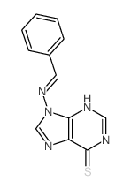 6H-Purine-6-thione,1,9-dihydro-9-[(phenylmethylene)amino]- picture