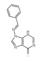 6H-Purine-6-thione,1,9-dihydro-9-[(phenylmethylene)amino]- Structure