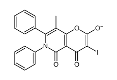 3-iodo-8-methyl-4,5-dioxo-6,7-diphenylpyrano[3,2-c]pyridin-2-olate结构式