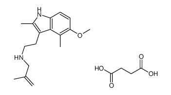 4-hydroxy-4-oxobutanoate,2-(5-methoxy-2,4-dimethyl-1H-indol-3-yl)ethyl-(2-methylprop-2-enyl)azanium结构式