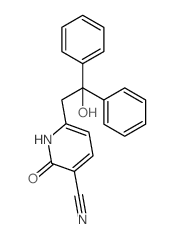 3-Pyridinecarbonitrile,1,2-dihydro-6-(2-hydroxy-2,2-diphenylethyl)-2-oxo-结构式