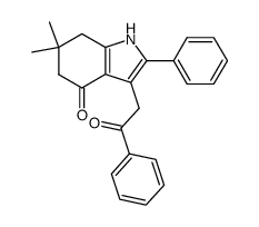 6,6-dimethyl-3-phenacyl-2-phenyl-4,5,6,7-tetrahydroindol-4-one结构式