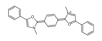 3-methyl-2-[4-(3-methyl-5-phenyl-1,3-oxazol-3-ium-2-yl)phenyl]-5-phenyl-1,3-oxazol-3-ium结构式