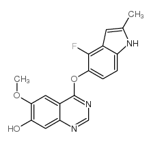 4-(4-氟-2-甲基-1H-吲哚-5-基氧基)-6-甲氧基喹唑啉-7-醇结构式