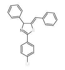 Thiazole,2-(4-chlorophenyl)-4,5-dihydro-4-phenyl-5-(phenylmethylene)-结构式