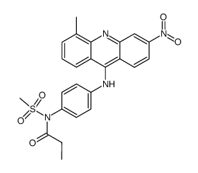 N-methanesulfonyl-N-[4-(5-methyl-3-nitro-acridin-9-ylamino)-phenyl]-propionamide结构式