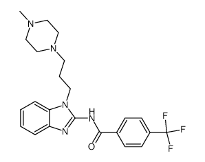 N-{1-[3-(4-methyl-piperazin-1-yl)-propyl]-1H-benzoimidazol-2-yl}-4-trifluoromethyl-benzamide结构式