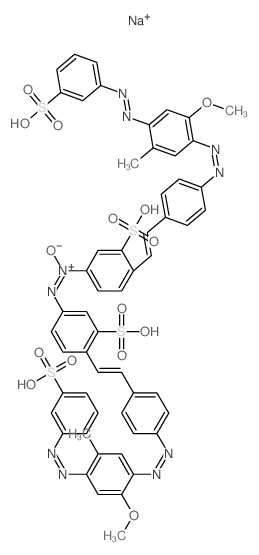 Benzenesulfonic acid, 5,5-azoxybis[2-[4-[[2-methoxy-5- methyl-4-[[(3-sulfophenyl)azo]phenyl]azo]phenyl]ethenyl]-, tetrasodium salt结构式