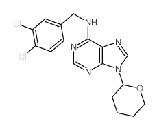 9H-Purin-6-amine,N-[(3,4-dichlorophenyl)methyl]-9-(tetrahydro-2H-pyran-2-yl)- Structure