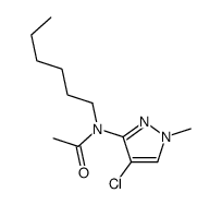 N-(4-chloro-1-methylpyrazol-3-yl)-N-hexylacetamide结构式