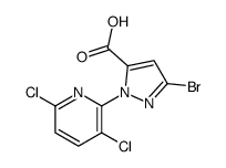 5-bromo-2-(3,6-dichloropyridin-2-yl)pyrazole-3-carboxylic acid Structure