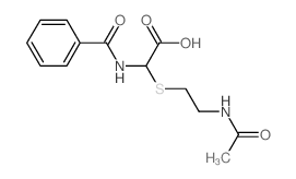 2-(2-acetamidoethylsulfanyl)-2-benzamido-acetic acid结构式