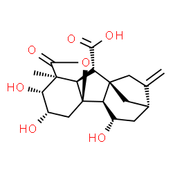 2β,3β,4aα,5β-Tetrahydroxy-1β-methyl-8-methylenegibbane-1α,10β-dicarboxylic acid 1,4a-lactone Structure