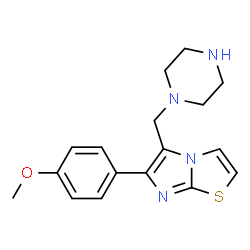 6-(4-METHOXY-PHENYL)-5-PIPERAZIN-1-YLMETHYL-IMIDAZO[2,1-B]THIAZOLE结构式