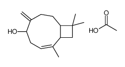 acetic acid,8,11,11-trimethyl-4-methylidenebicyclo[7.2.0]undec-7-en-5-ol结构式
